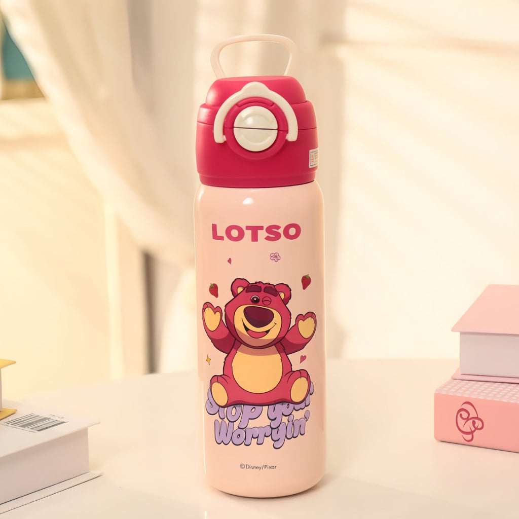 Botella térmica para mujer con diseño de superheroína
