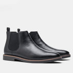 Botines Chelsea de hombre con paneles elásticos laterales y tirador trasero, suela con costuras contrastadas, 3 colores 