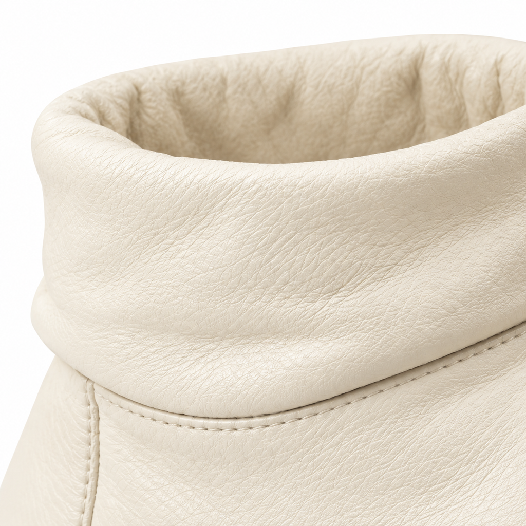 Botines crema de mujer con cuello plegable