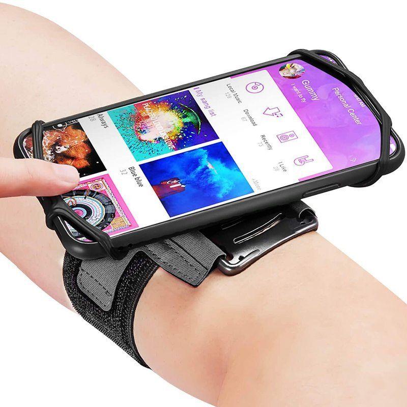 Brazalete deportivo para móvil | Giratorio 180°, ajustable para varios tamaños de brazo | Antideslizante, para smartphon