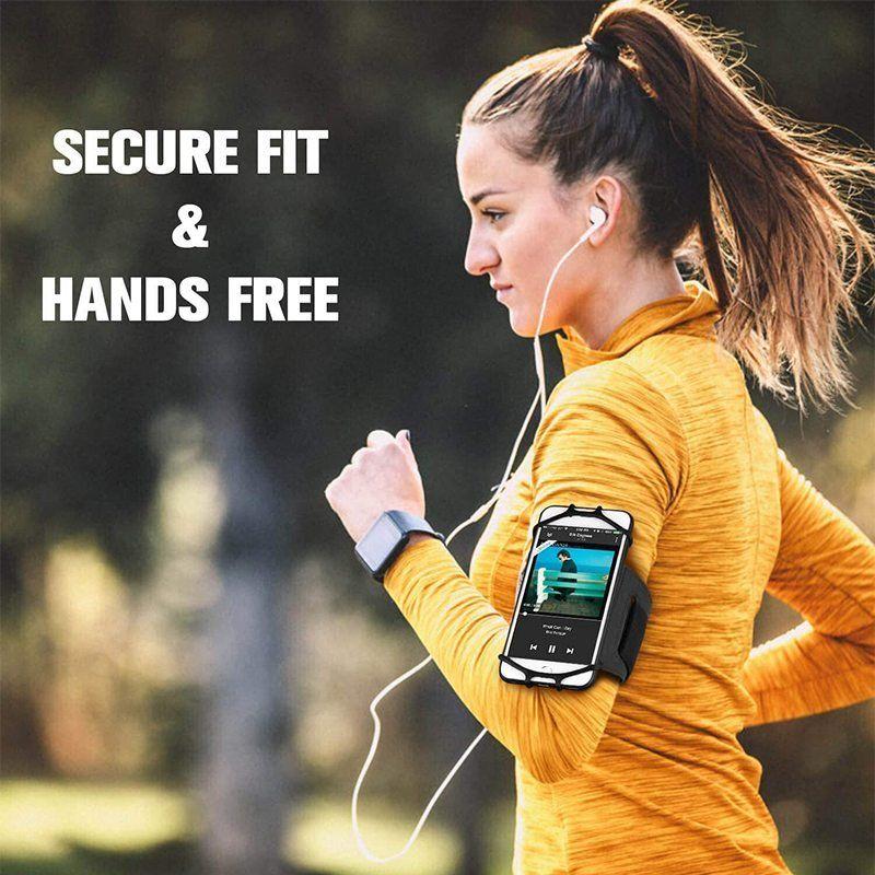 Brazalete deportivo para móvil | Giratorio 180°, ajustable para varios tamaños de brazo | Antideslizante, para smartphon