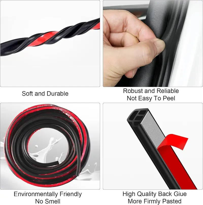 Burlete para puertas de coche, junta impermeable y antipolvo, accesorio de reducción de ruido