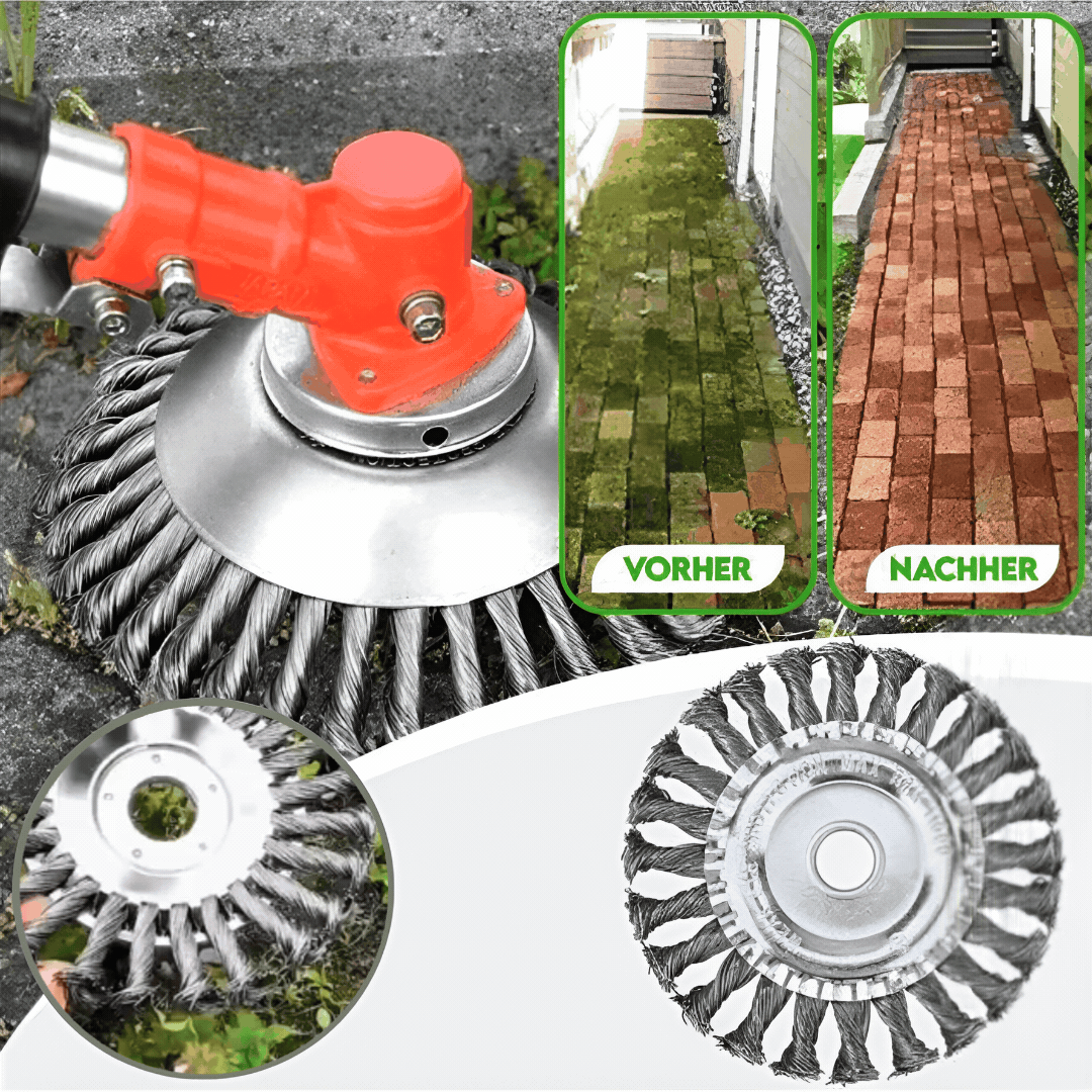 Cabezal desbrozador de acero al carbono | 36 cabezales metálicos cortan hasta la raíz | Compatible con todas las desbroz