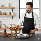 Cacerola de acero inoxidable martillado para freír, salsas y cocina versátil