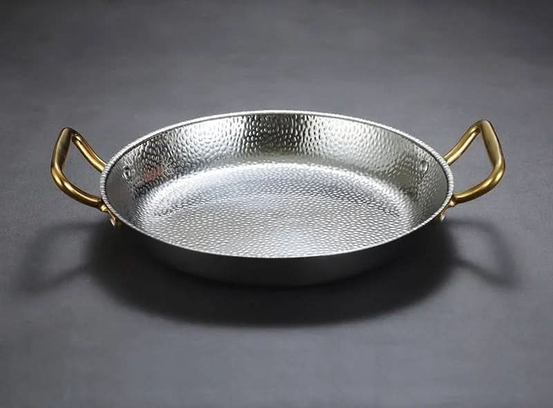 Cacerola de acero inoxidable martillado para freír, salsas y cocina versátil