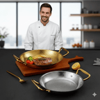 Cacerola de acero inoxidable martillado para guisos, salsas y cocina versátil
