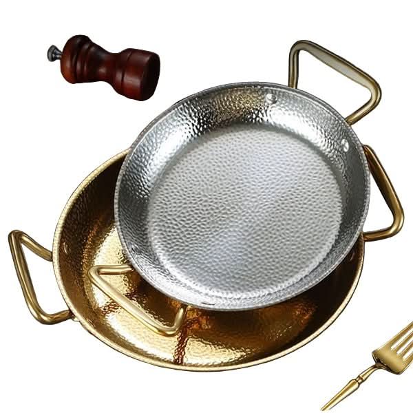 Cacerola de acero inoxidable martillado para guisos, salsas y cocina versátil