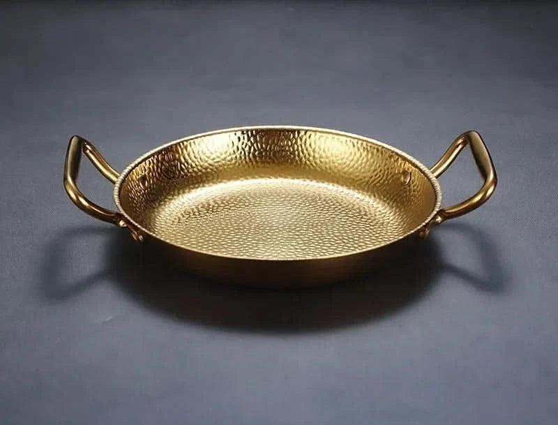 Cacerola de acero inoxidable martillado para guisos, salsas y cocina versátil