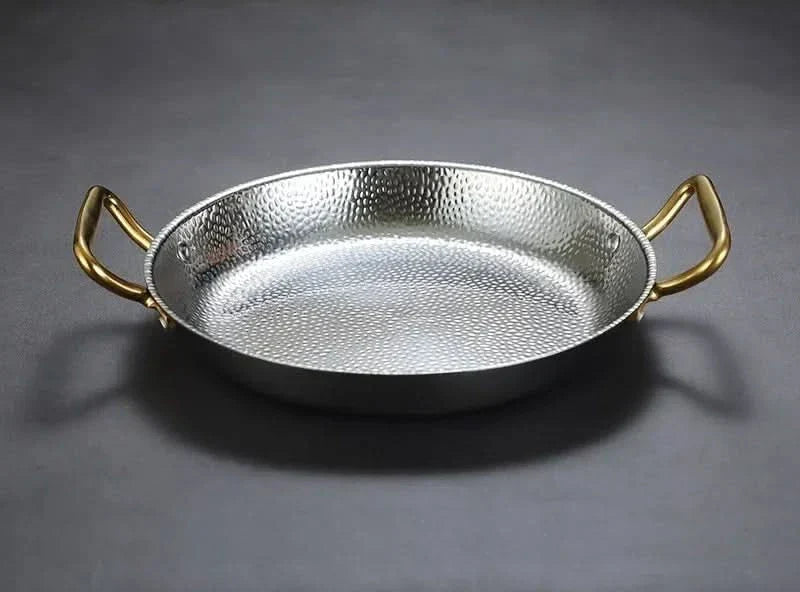 Cacerola de acero inoxidable martillado para guisos, salsas y cocina versátil