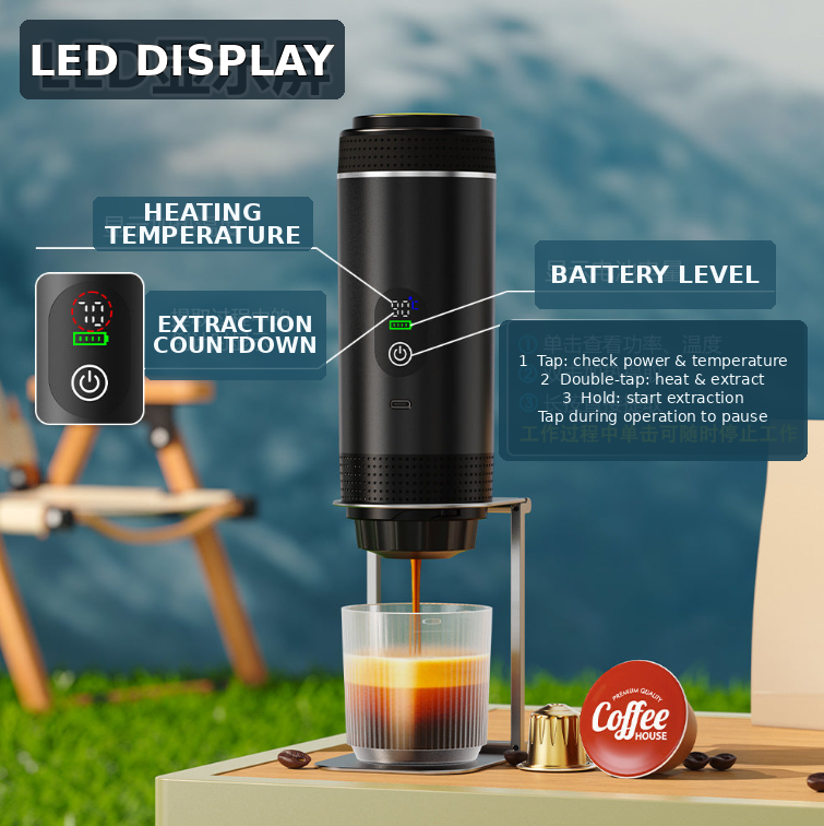 Cafetera eléctrica portátil de cápsulas para espresso