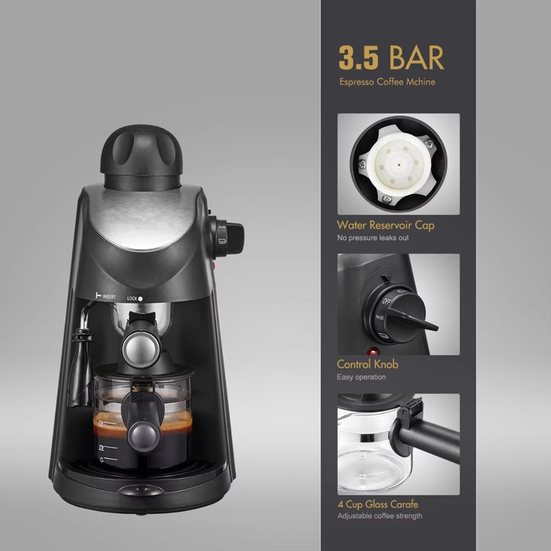 Cafetera espresso 3,5 bar con vaporizador integrado