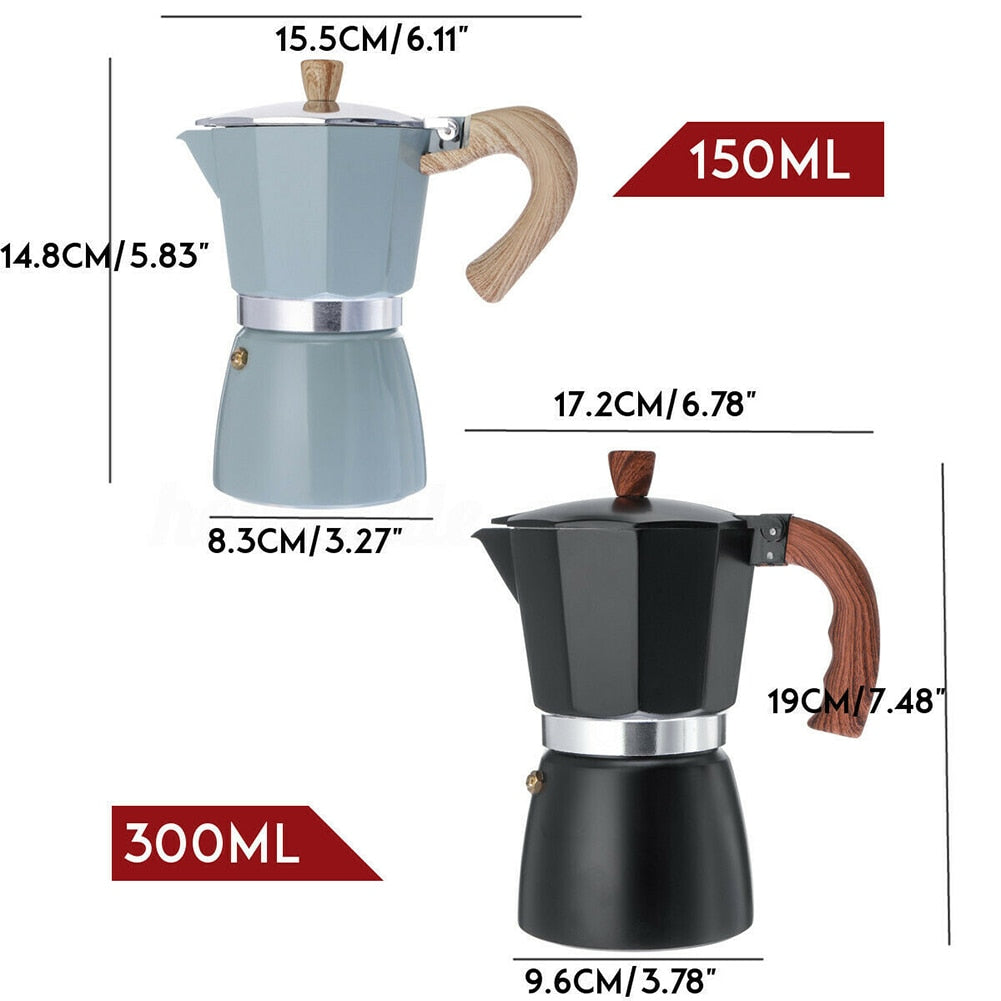Cafetera italiana de aluminio para espresso