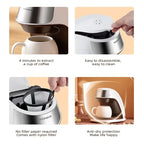 Cafetera KONKA 2 en 1 para té y café en polvo, calentamiento rápido, 300 ml
