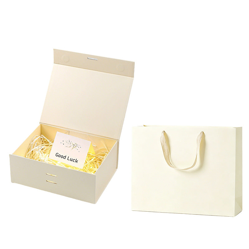 Caja de regalo magnética premium con luces LED y tarjeta de felicitación