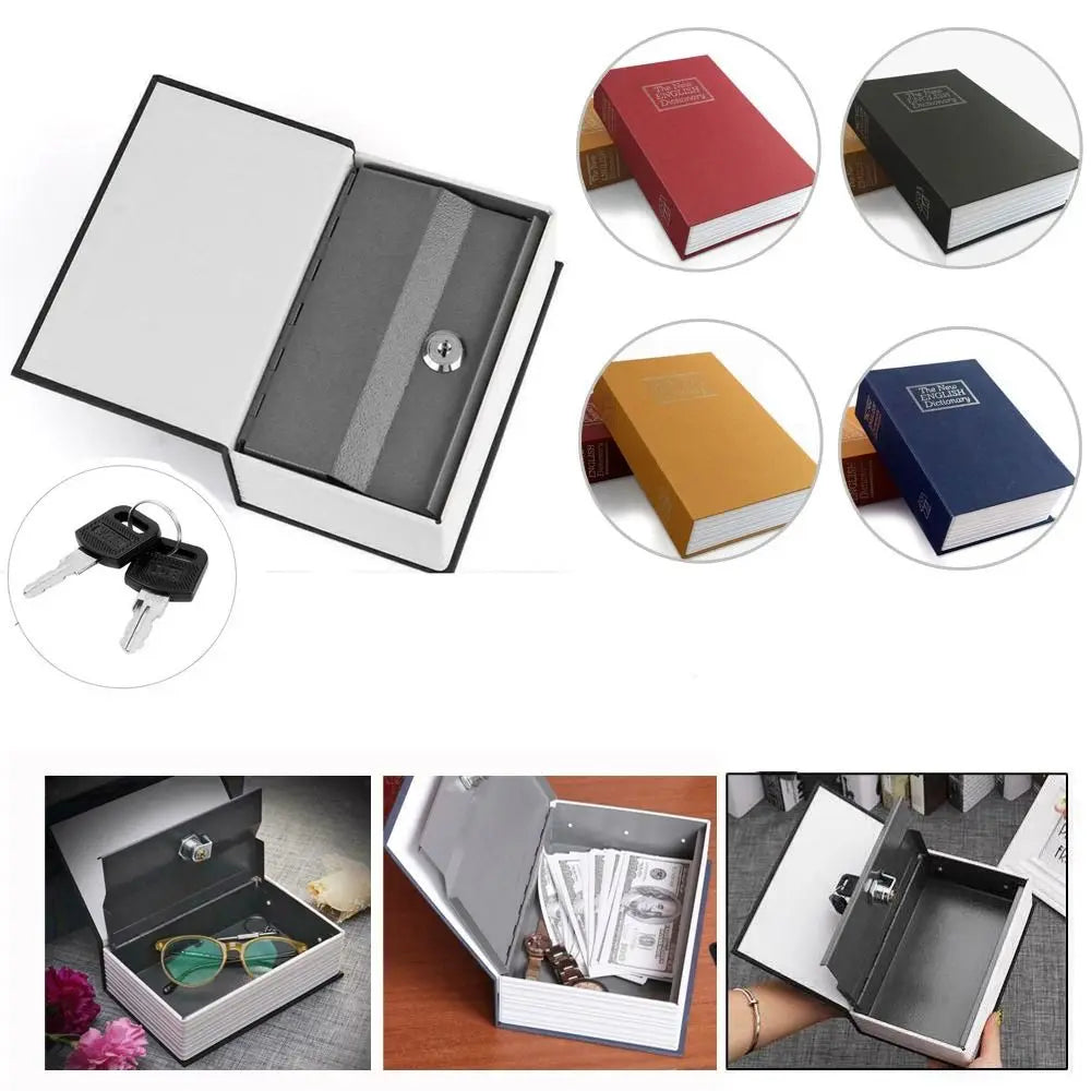 Caja fuerte camuflada en libro con cerradura de llave