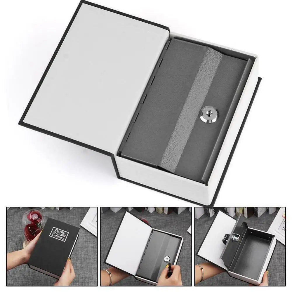 Caja fuerte camuflada en libro con cerradura de llave