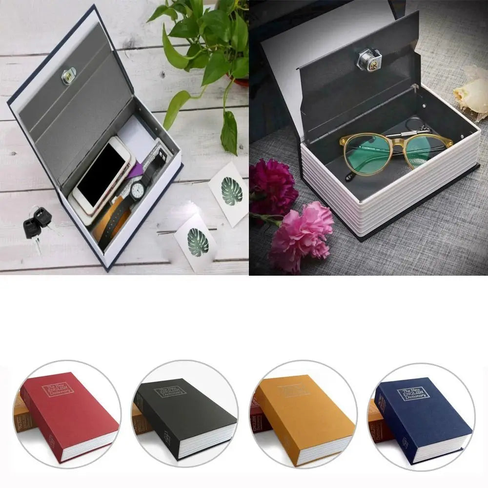 Caja fuerte camuflada en libro con cerradura de llave