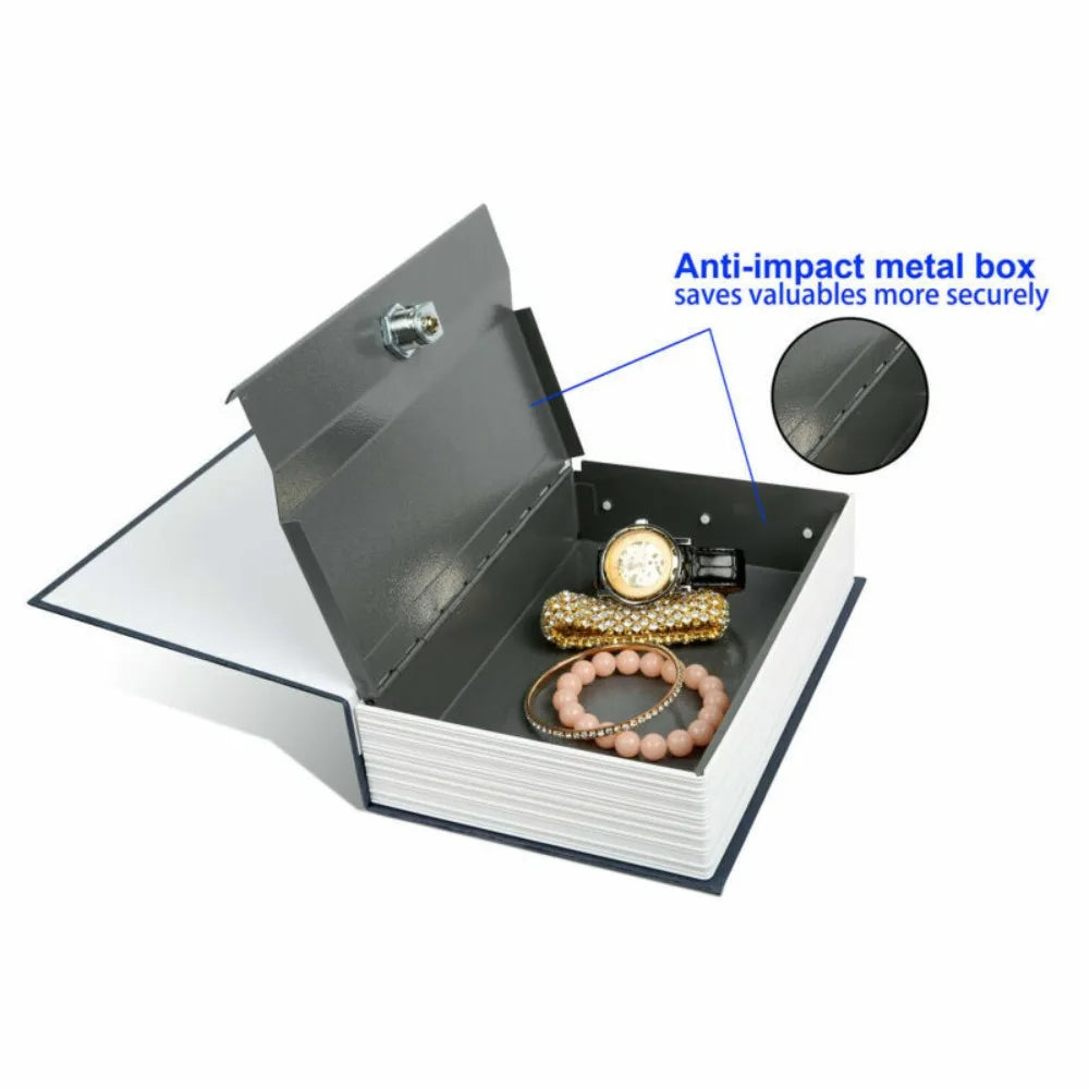 Caja fuerte camuflada en libro con cerradura de llave