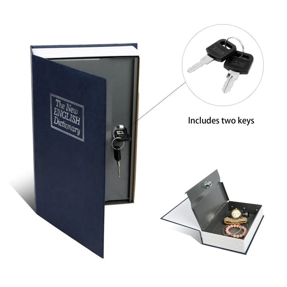 Caja fuerte camuflada en libro con cerradura de llave