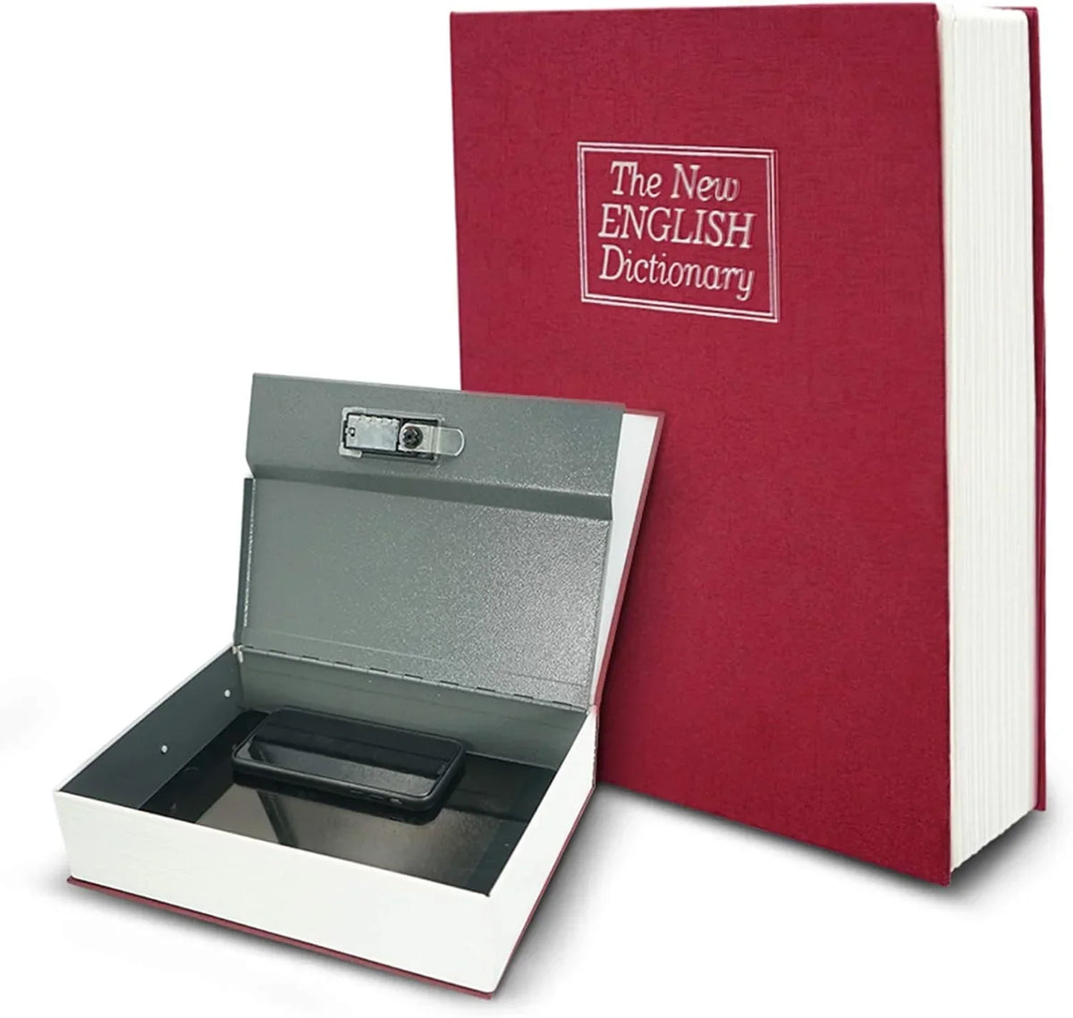 Caja fuerte camuflada en libro con cerradura de llave