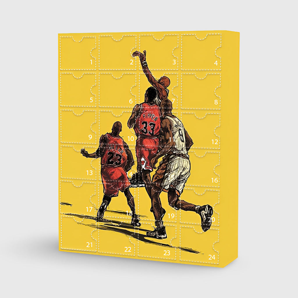 Caja de regalo calendario de adviento de baloncesto | Figuras coleccionables y detalles de aficionado detrás de cada pue