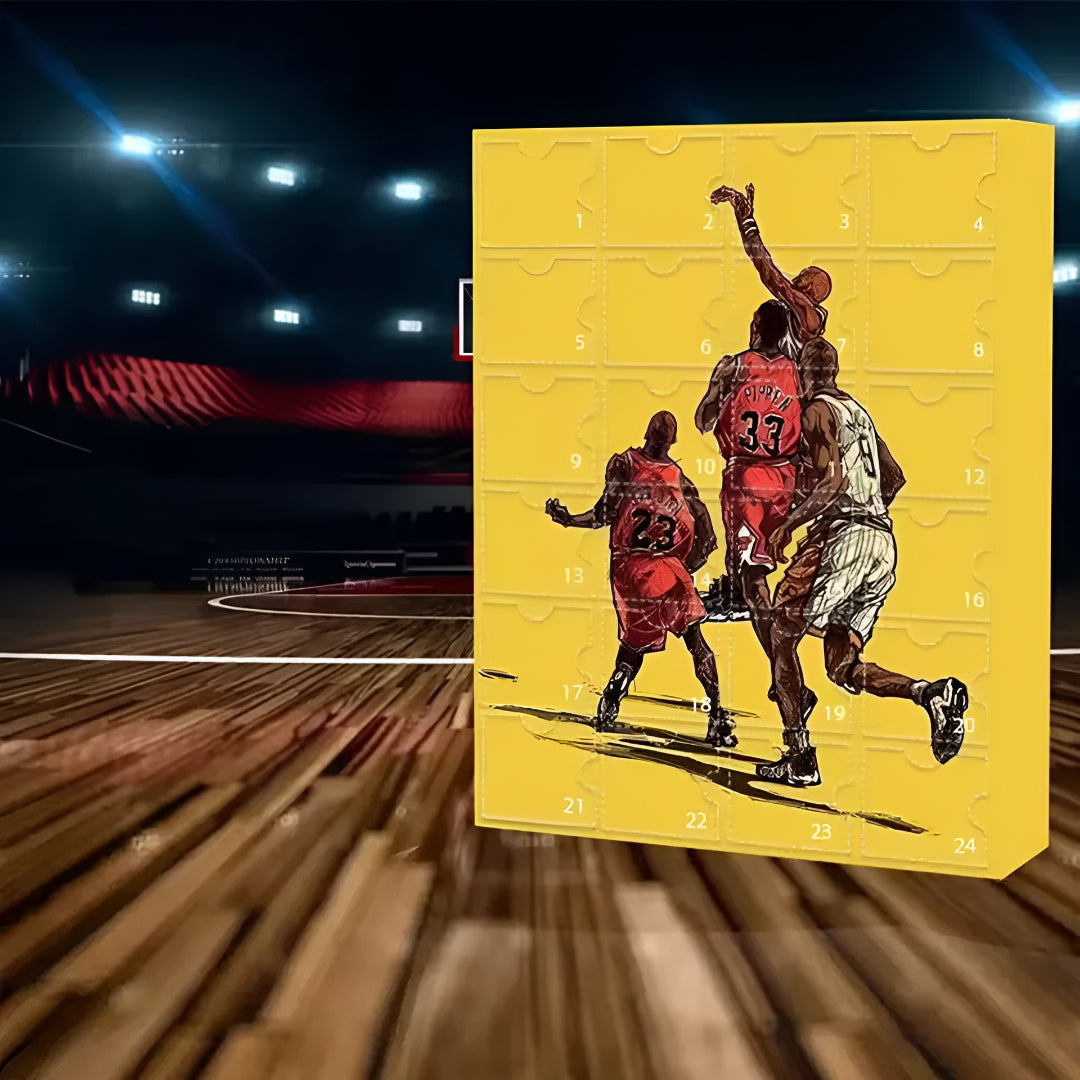 Caja de regalo calendario de adviento de baloncesto | Figuras coleccionables y detalles de aficionado detrás de cada pue