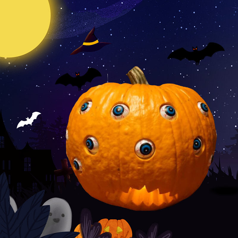 Calabaza de Halloween con ojos móviles