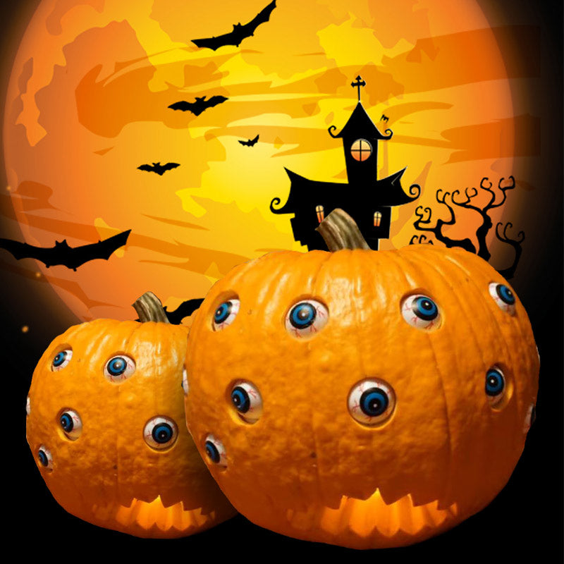 Calabaza de Halloween con ojos móviles