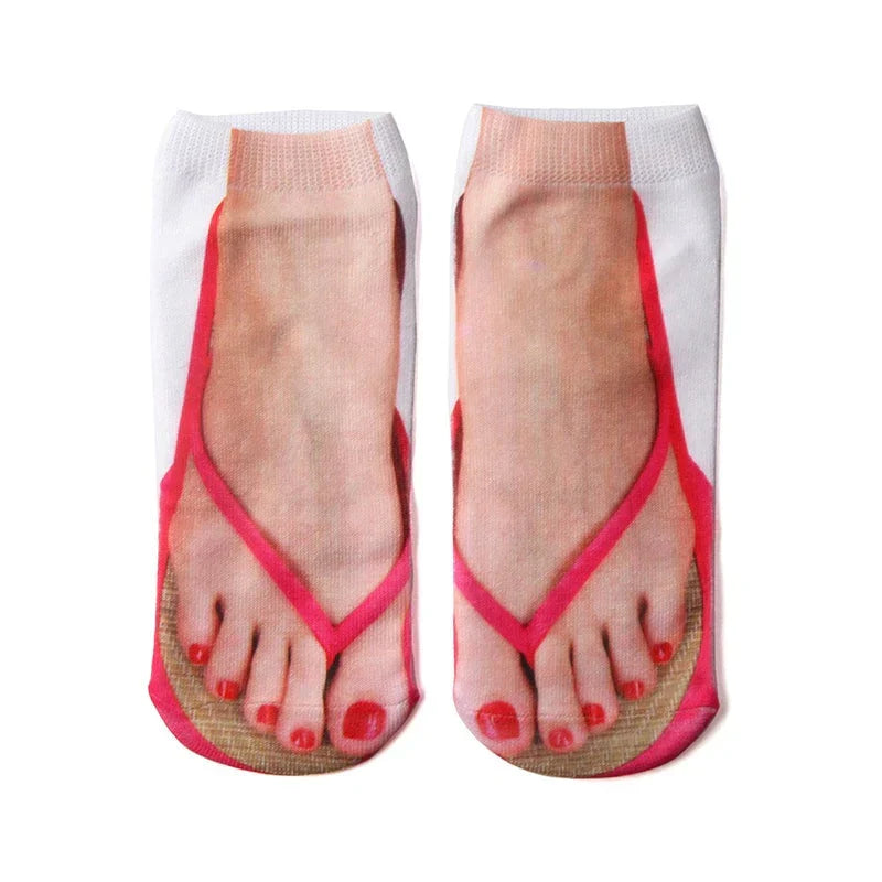 Calcetines con estampado de uñas
