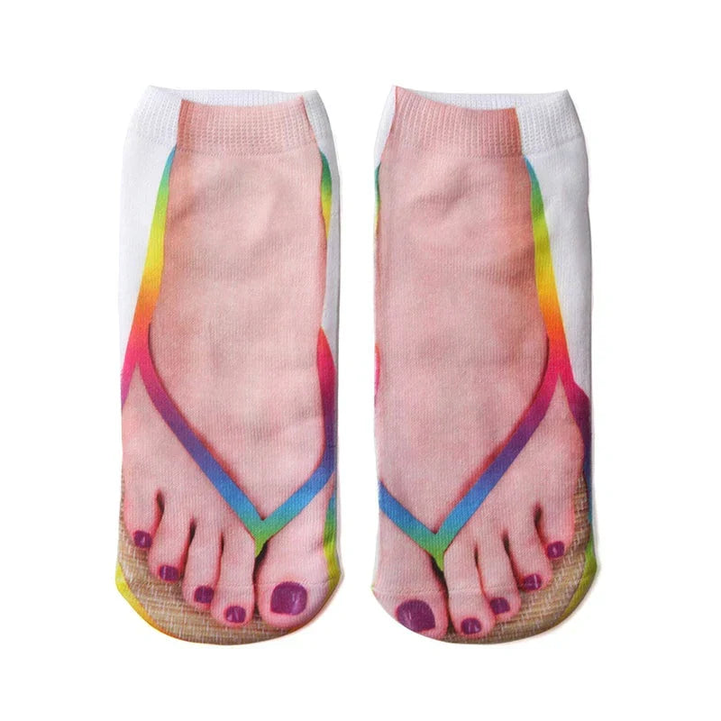 Calcetines con estampado de uñas