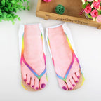 Calcetines divertidos con estampado 3D de chanclas