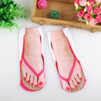 Calcetines divertidos con estampado 3D de chanclas
