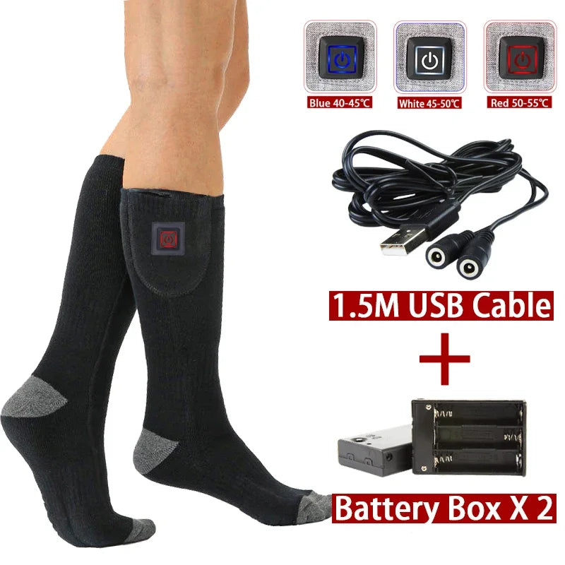 Calcetines térmicos eléctricos ThermaStep con USB y 3 niveles de calor