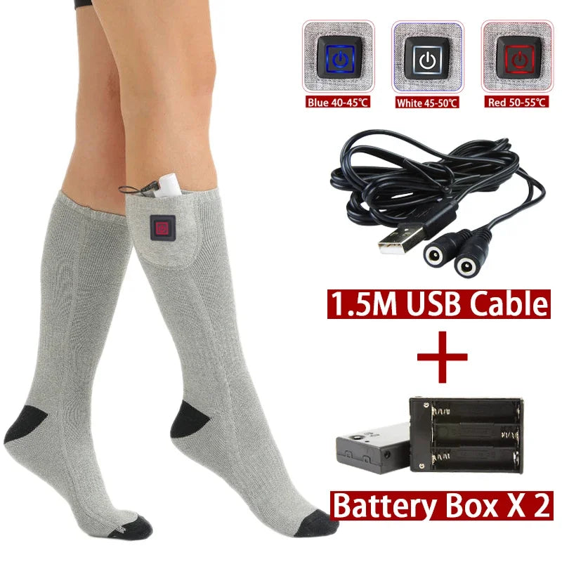 Calcetines térmicos eléctricos ThermaStep con USB y 3 niveles de calor