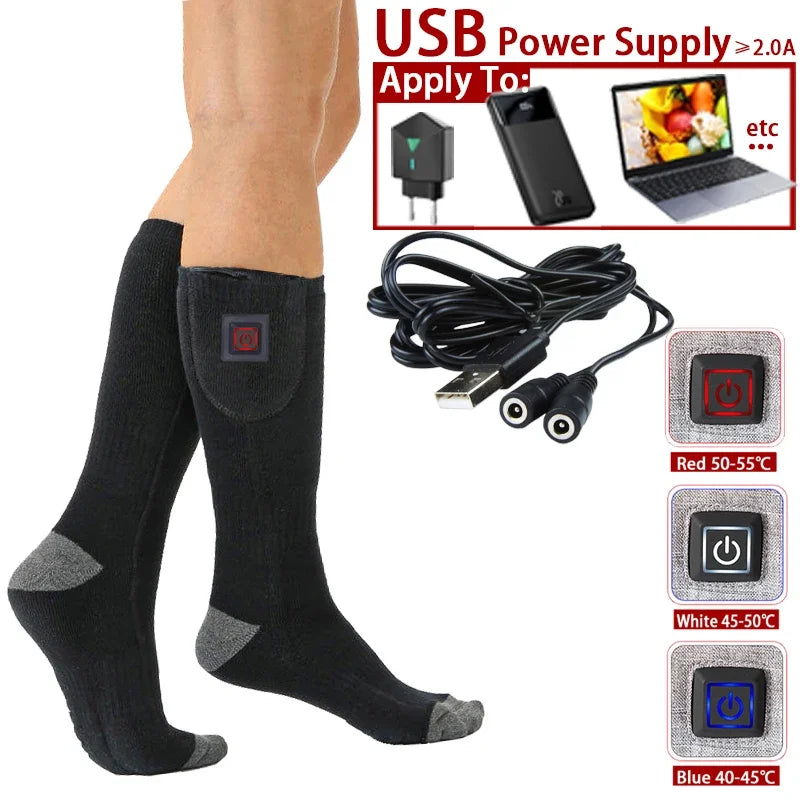 Calcetines térmicos eléctricos ThermaStep con USB y 3 niveles de calor