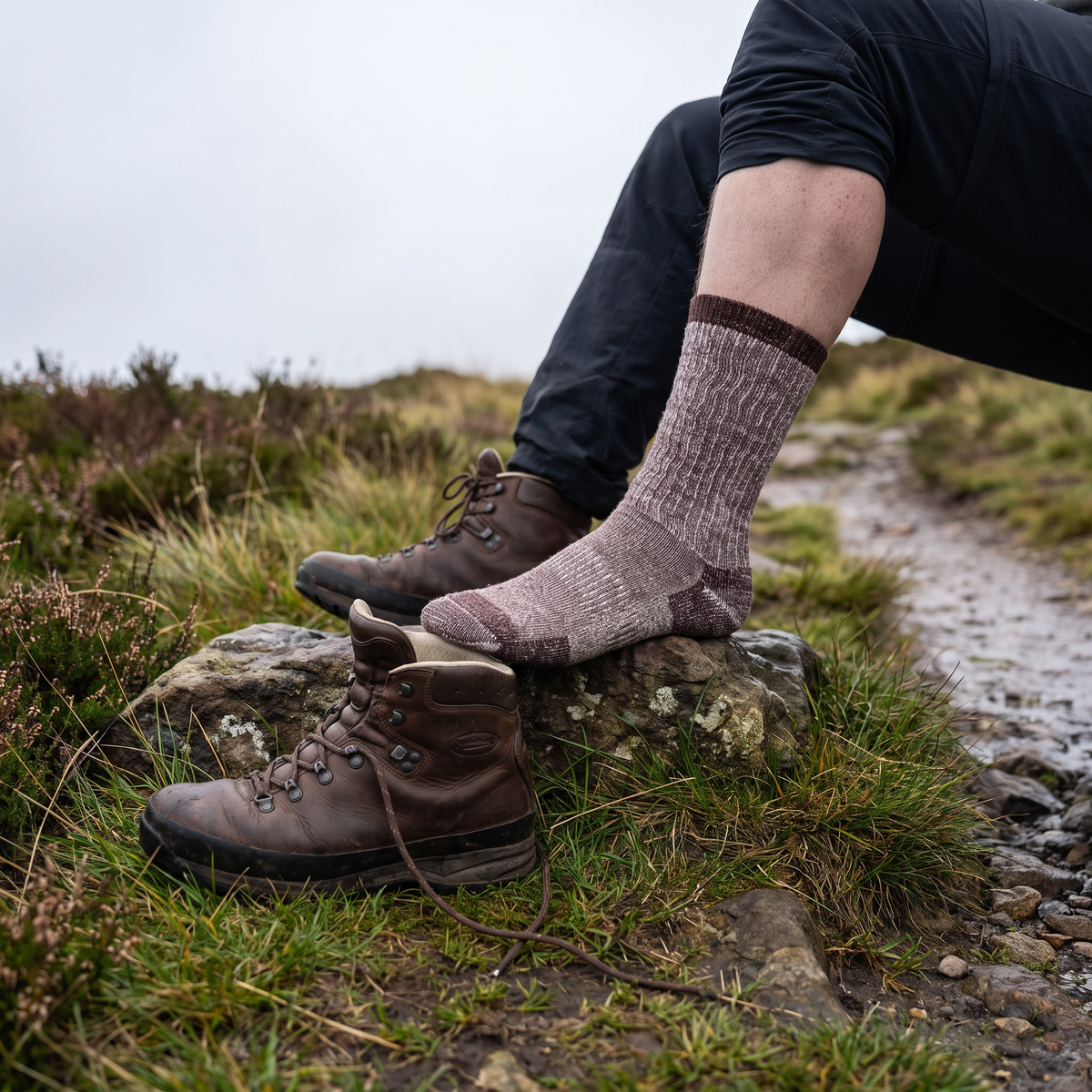 Calcetines térmicos de lana merina — calcetines acolchados de senderismo para invierno
