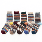Calcetines térmicos en mezcla de lana con patrón nórdico, set de invierno de 5 pares, talla EU 36-39, 6 diseños