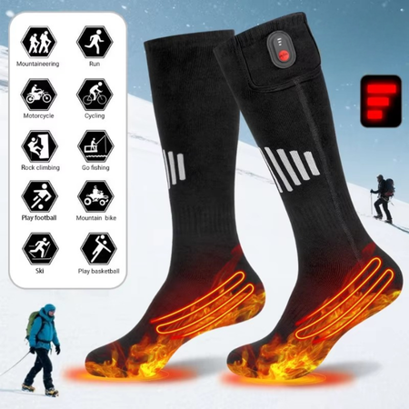 Calcetines térmicos recargables USB con calefacción eléctrica para el frío