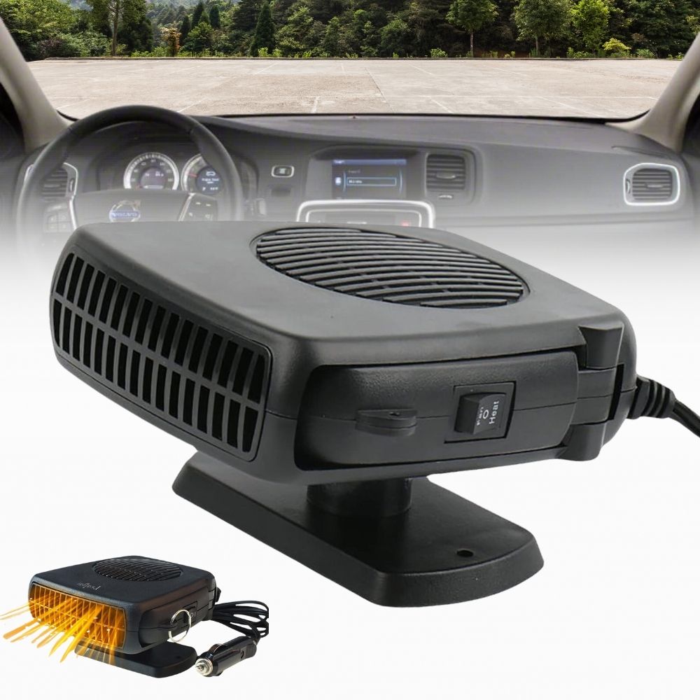 Calefactor cerámico para coche 12 V | Ajustes de calefacción y ventilador de 150–300 W | Desempañado y calefacción rápid