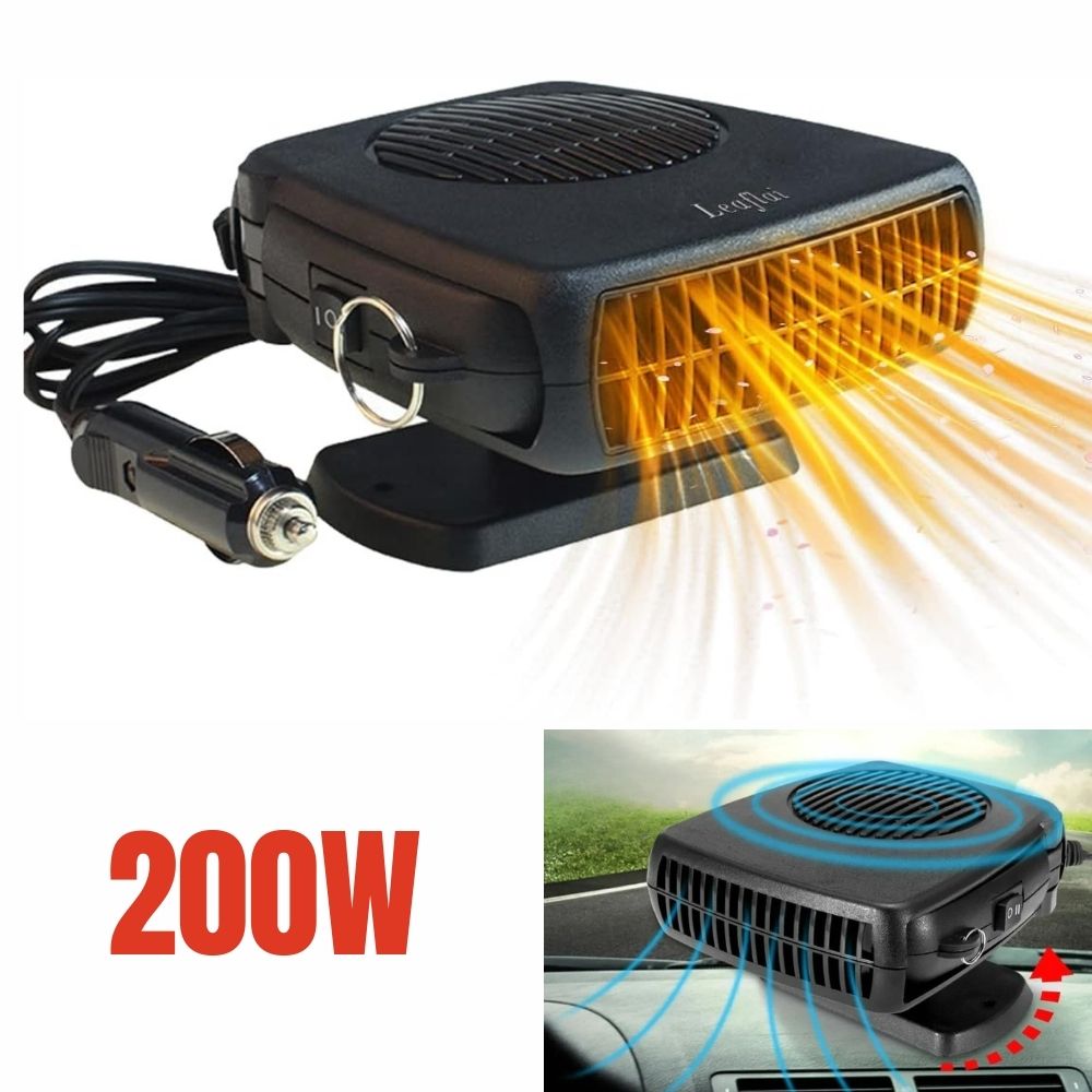 Calefactor cerámico para coche 12 V | Ajustes de calefacción y ventilador de 150–300 W | Desempañado y calefacción rápid