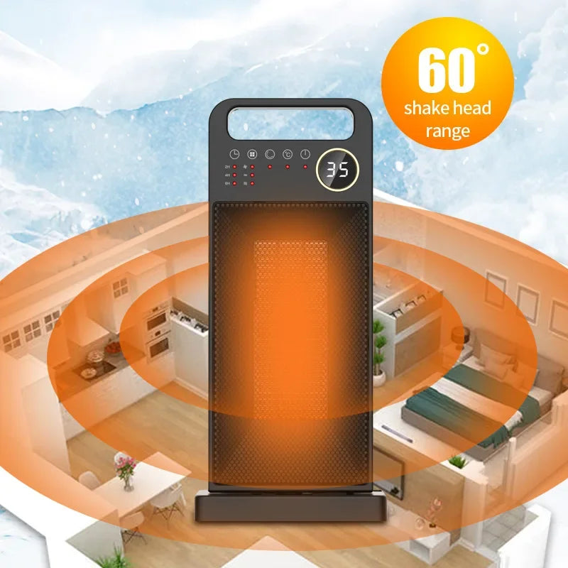 Calefactor eléctrico de 2000 W con mando a distancia y pantalla táctil