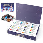 Calendario de adviento de cristales con 24 piedras naturales, calendario de adviento para niños con piedras pulidas cole
