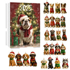 Calendario de adviento de teckel con 24 figuras para amantes de los perros – Decoración navideña multicolor