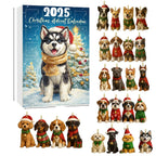 Calendario de adviento de teckel con 24 figuras para amantes de los perros – Decoración navideña multicolor
