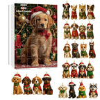 Calendario de adviento de teckel con 24 figuras para amantes de los perros – Decoración navideña multicolor