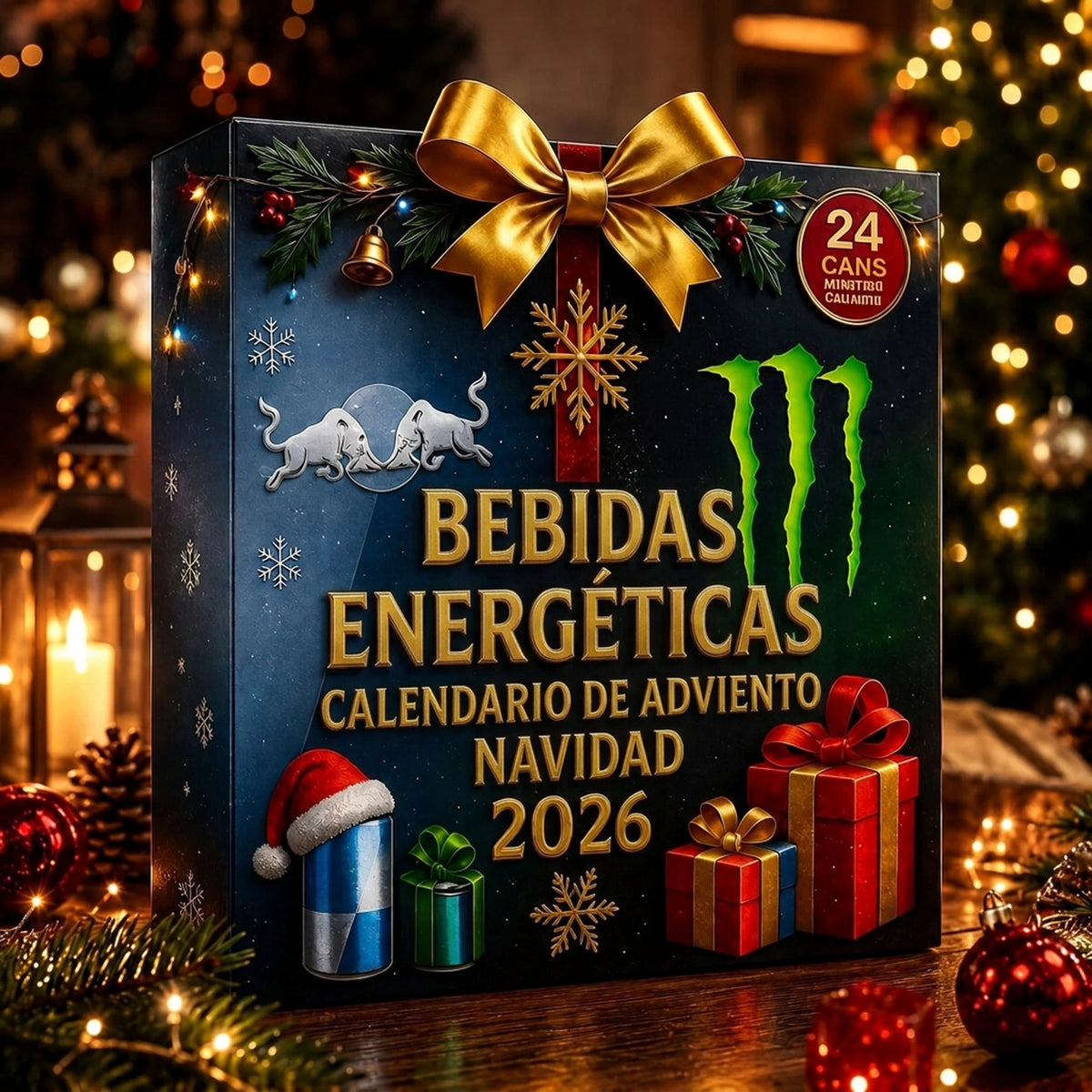 Calendario de adviento de bebidas energéticas 24 días