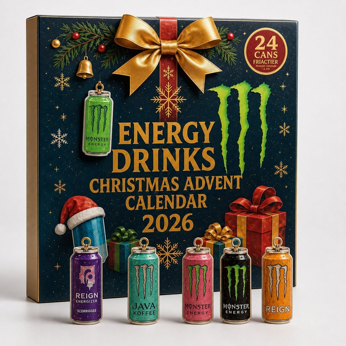 Calendario de adviento de bebidas energéticas 24 días
