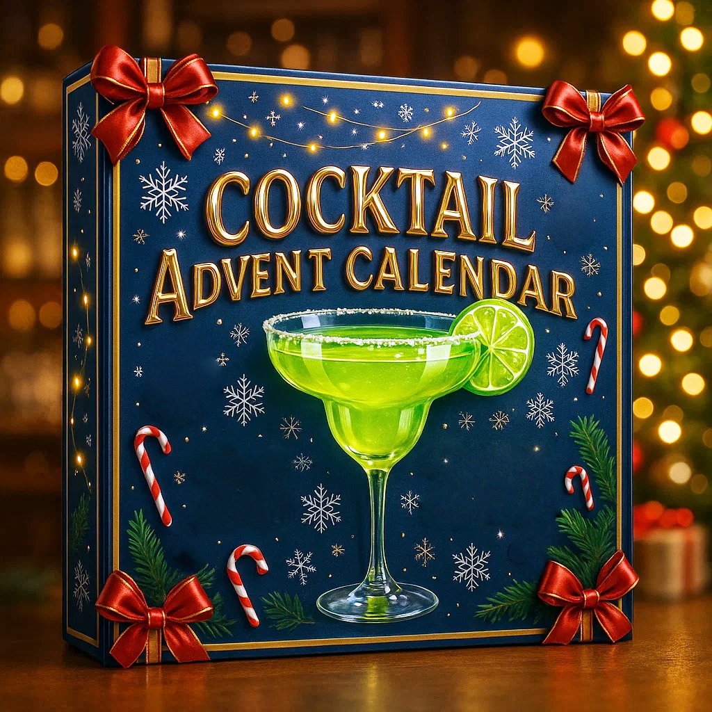 Calendario de Adviento de Cócteles Festivos – 24 Minicócteles para Colgar, Cuenta Atrás Navideña con Bebidas y Adornos p