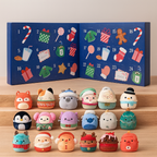 Calendario de adviento de peluche con 24 mini peluches navideños, una sorpresa diaria de 6,5 cm para niños y coleccionis
