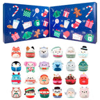 Calendario de adviento de peluche con 24 mini peluches navideños, una sorpresa diaria de 6,5 cm para niños y coleccionis